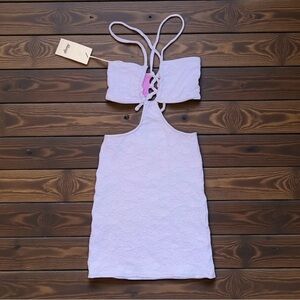 Maaji Lavender Amy Cutout Swim Coverup Mini Dress NWT Size Small